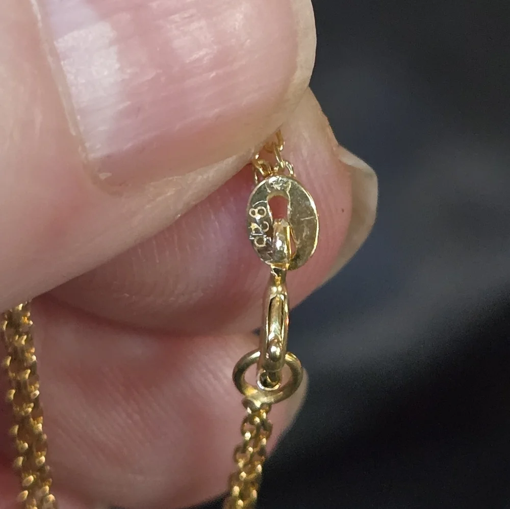 White Sapphire Sterling & Gold Arrow Heart Bracelet 14" - Picture 8 of 9